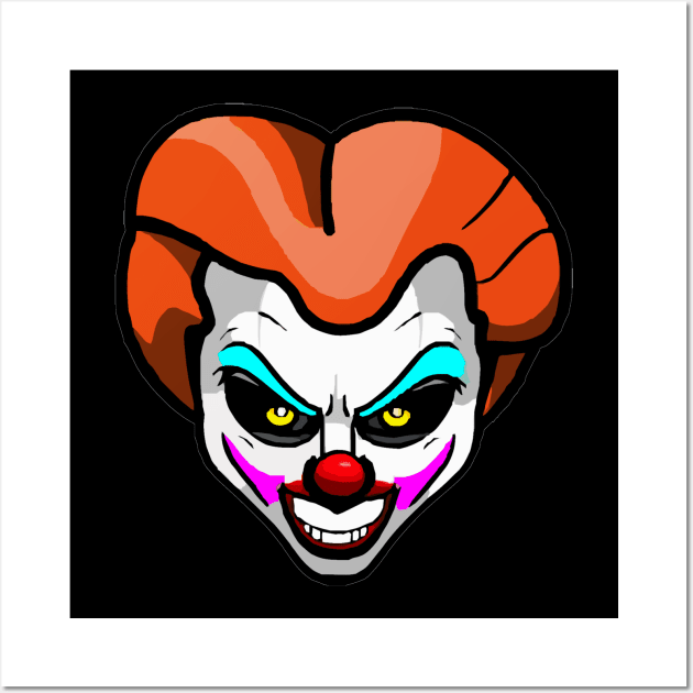 Scary Clown Wall Art by Nuletto